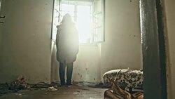 Lost and alone in an abandoned house Stock Footage