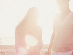 Couple at the beach Stock Footage