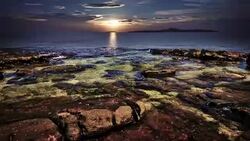 Coastal twilight scene Stock Footage