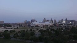 Timelapse of Midtown Detroit, Ford Field, Comerica Park As Sun Sets Stock Footage