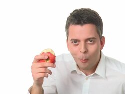 Eating An Apple Stock Footage