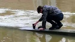 Flood in Paris Stock Footage