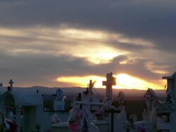 Sunset Mexico Cemetary Time Lapse 7 Stock Footage
