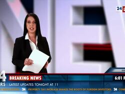 HD: Newscaster Reading The Day's Breaking News Stock Footage