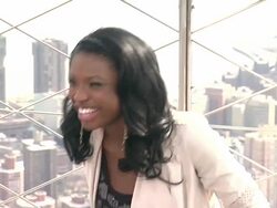 Coco Jones at The Disney Channel And Disney XD Stars Visit The Empire State Building on 3/12/2012 Stock Footage