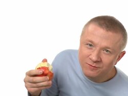 Eating An Apple Stock Footage