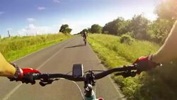 Bicycle ride on the road Stock Footage