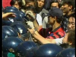 SOUTH KOREA: WORKERS STAGE "STOP LAYOFFS" PROTEST News Clip