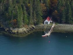 WS AERIAL ZO View of House with sign board / Maine, United States Stock Footage