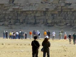 WS Tourist walking at bent pyramid / Giza, Egypt Stock Footage