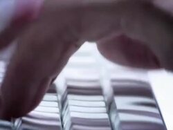 FEMALE TYPING ON KEYBOARD-CLOSE UP-1080HD Stock Footage