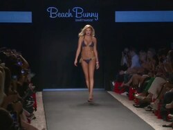 Kate Upton walks the runway during the Beach Bunny swimwear 2012 show Stock Footage