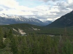WS ZI ZO View of Bow River valley / Banff, Alberta, Canada   Stock Footage