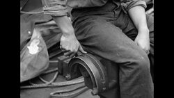 Cargo ship unloading materiel during WWII Battle of Tarawa News Clip