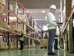 Checking The Stock In The Warehouse Stock Footage