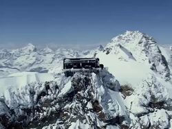 WS AERIAL TS View of Cabane margarita / Switzerland Stock Footage