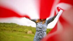 Happy American citizen woman Stock Footage