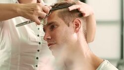 Cutting hair Stock Footage