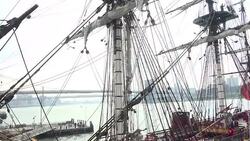 CLEAN : FILE: Hermione ship returns to French shores after US adventure News Clip
