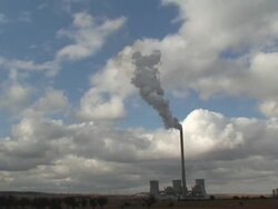 Coal-burning power plant Stock Footage