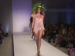 Models walk the runway during the Sonia Vera swimwear 2012 show  Stock Footage
