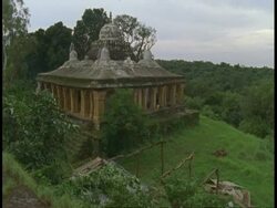 WA Hindu temple in jungle, Bandhavgarh National Park, India Stock Footage