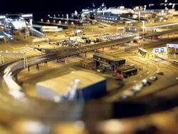 T/L Traffic on ramp at sea port / Dover, England, United Kingdom Stock Footage