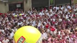 CLEAN : Running of the bulls festival kicks off in Spain (2) News Clip