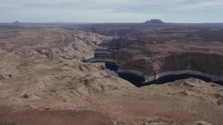 Desert river/arm of Lake Powell in Arizona and Utah Stock Footage