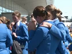 Moment of Silence for crew, passengers Stock Footage