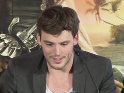 INTERVIEW Sam Clafin on his childhood dream of being a pirate, the Goonies, Astrid at the Pirates of the Caribbean - On Stranger Tides Press Conference at London England. (Footage by WireImage Video/GettyImages) Stock Footage