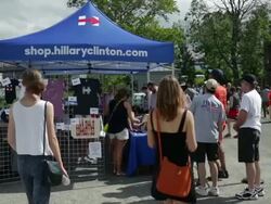 Hillary Clinton Holds Campaign Kick-Off Rally In NYC Stock Footage