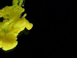 MS SLO MO Yellow ink falling into aquarium / Sao Paulo, Brazil reversed shot Stock Footage