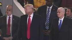 Donald J Trump watching pre-inauguration parade News Clip