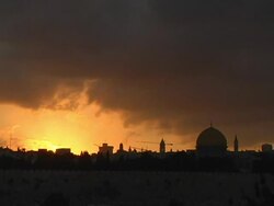 Sunset over Jerusalem normal speed Stock Footage