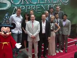 Mickey Mouse, Jon Turteltaub, Katherine Oliver Nicolas Cage, Jerry Bruckheimer, Teresa Palmer, Mayor Michael Bloomberg, Jay Baruchel, Gregory Woo and Alfred Molina  Stock Footage