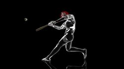 3D baseball batter Stock Footage