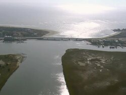 WS AERIAL View of bridge at Sullivans Island / South Carolina, United States Stock Footage