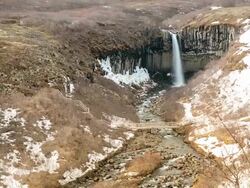 HD time-lapse: Svartifoss waterfall in Skaftafell National Park, southeast Iceland Stock Footage
