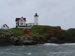 Cape Neddick ('Nubble') Lighthouse Stock Footage