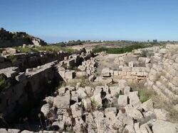 Selinunte, fortifications outside the north gate Stock Footage