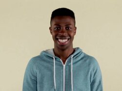 MCS man making facial expressions and waving hands Stock Footage