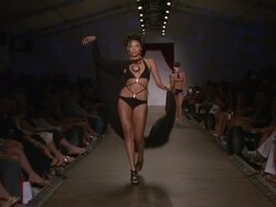 Red Carter Swimwear - Runway - MBFW Miami Swim Stock Footage