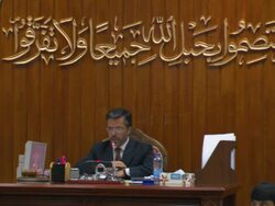 KABUL, KABUL PROVINCE, AFGHANISTAN: MS Man pleading case in Afghani Parliament Stock Footage