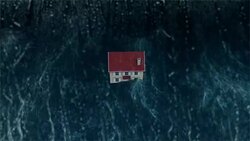 Sinking house Stock Footage