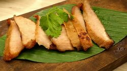 charcoal-boiled pork neck Stock Footage