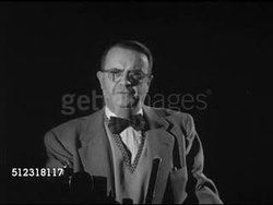 1953: HAYDEN PLANETARIUM: MS Poster 'Planetarium Program Now Presenting Rocket To The Moon', MS Unidentified man explaining what will be seen, SOT Control Tower preparing, WS Children, pre-teen, teenagers sitting in seats looking up, lights dimming. Instructional Video
