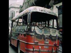 SYND 20 10 76 BURNT OUT BUSES AFTER MONONTEROS GUERILLA ATTACK News Clip