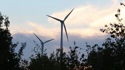 Wind energy plant Stock Footage