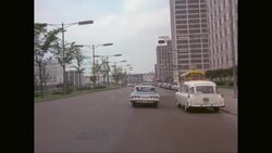 WS POV Exterior of buildings with car moving in highway /  Detroit, Michigan, United States Stock Footage